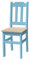 k koma Blau Holzstuhl MASSIV Kiefer Holz -NEU restaurantstuhl hotelstuhl Landhausstil (Unbehandelt)