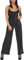 StyleLightOne Damen Glitzer Overall Jumpsuit Onesie Pailletten Schlaghose Träger Silvester Tanzhose Clubwear, Schwarz 38/40 (L)