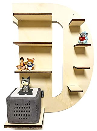 DIY Regal Buchstabe A-Z für die Musikbox passend für Toniebox Kinder Baby Zimmer zum selbst bemalen mit Wunschname tolles individuelles Geschenk zum Geburtstag zu Ostern Weihnachten (Buchstabe: D)
