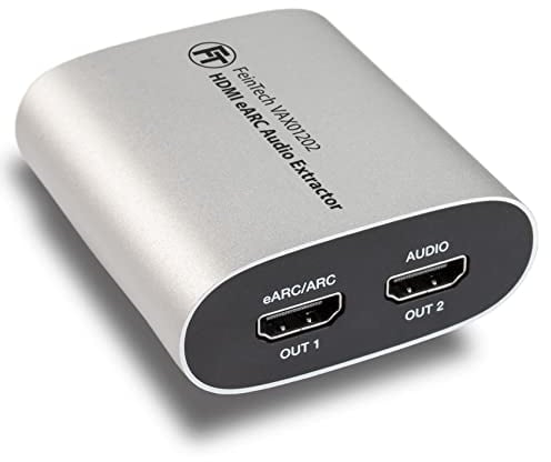 FeinTech VAX01202 HDMI eARC Audio Extractor Splitter 1x2 für moderne Fernseher liefert Dolby Atmos TrueHD DTS-HD an AV-Receiver
