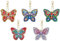Diamant Schlüsselanhänger,5 Stück DIY Voll Bohrer Schmetterling Malerei Schlüsselbund Doppelseitige Strass Bohrer Stickerei Keychain Kinder Diamant Painting Dekoration Anhänger für Rucksack Handtasche