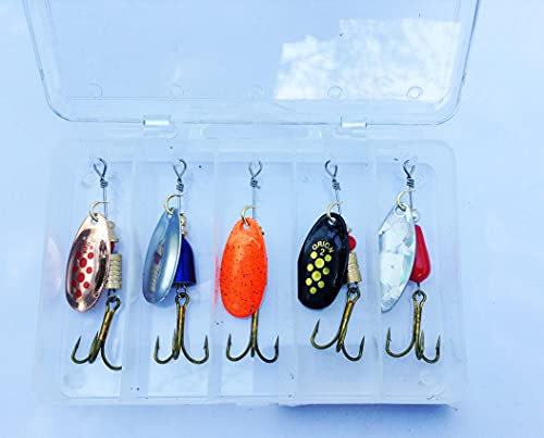 cucchiaino pesca trota lago fiume artificiale con porta artificiali scatolina