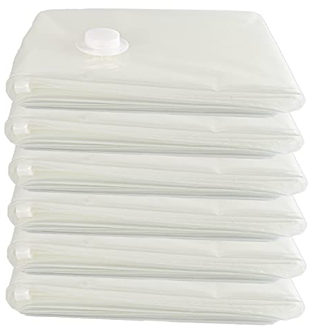 6 Bolsas de Almacenamiento al Vacío, Bolsas Vacio Ropa, para Guardar Edredones, Almohadas, Mantas, 60x80cm