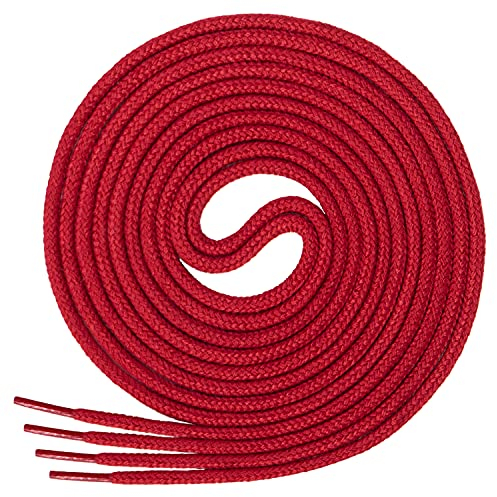Di Ficchiano runde Schnürsenkel, Rundsenkel aus 100% Baumwolle, reißfest, Farbe: Rot, Länge: 150 cm, ø 3-4 mm