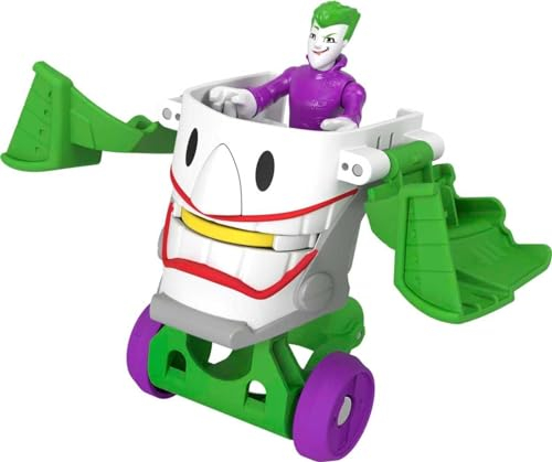 Fisher-Price Imaginext HGX92 - DC Super Friends Head Shifters Joker-Figur und verwandelbares Jokermobil-Fahrzeug für Rollenspiele, Spielzeug für Kinder ab 3 Jahren