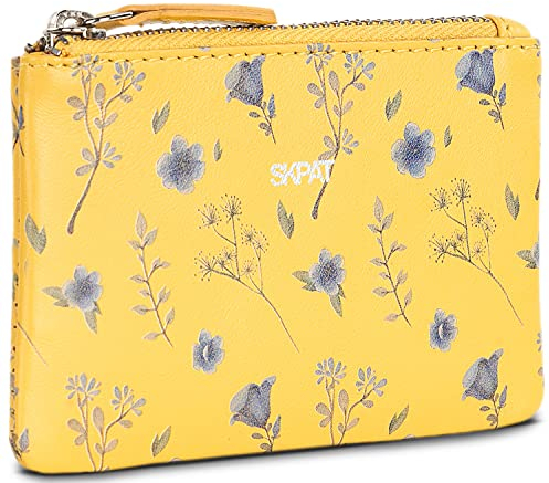 SKPAT - Porte Monnaie Femme en Cuir - Petite Taille, Design Original, Mini Porte Monnaie, Petit Porte Monnaie. Petit Porte Monnaie Femme - Mini Porte Monnaie, Jaune