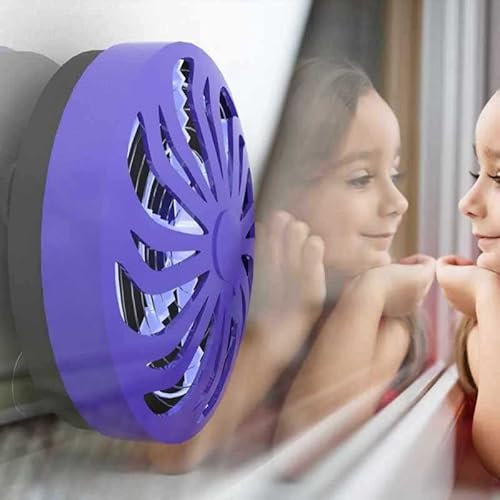 SHOP-STORY - Zapper Insect : Disque Solaire Électrique avec Lumière Bleue Anti-Insectes Moustiques Mouches Guêpes Nuisibles Fixation Ventouse sans Pile