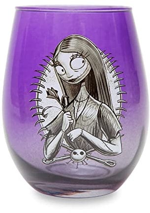 Disney The Nightmare Before Christmas Sally Purple Stemless Wine Glass Tumbler Cup