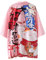 Cardigan kimono imprimé châle japonais pour femme - Haut ample à manches 3/4, Rose # 3, taille unique
