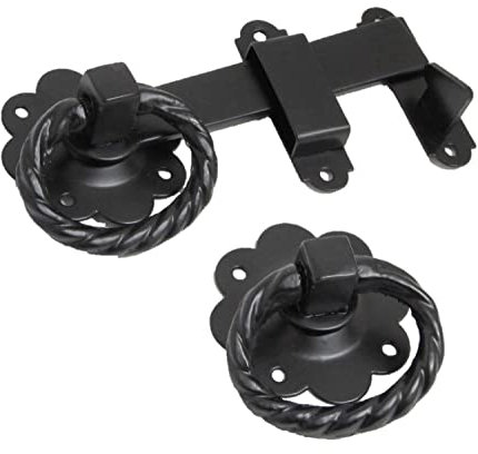 Quality Metal Twist Ring GATE Latch Large Black Door Garden Gate Catch Barn Shed