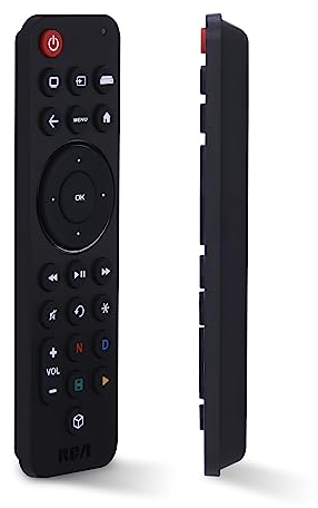 RCA Telecomando universale ricaricabile per streaming a 3 dispositivi, per TV, audio, soundbar, dispositivi di streaming, ultrasottile, ricaricabile, tasti di accesso rapido