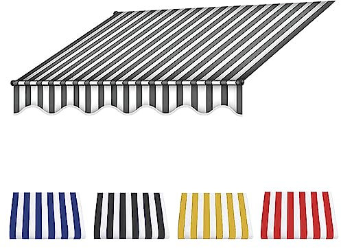 Ersatz Markisenstoff, Markisenabdeckung für den Außenbereich, UV Schutz, Wasserdicht Große Auswahl an Farben und Größen, Rahmen Nicht im Lieferumfang Enthalten ( Color : Gray+White , Size : 3M/118.1IN