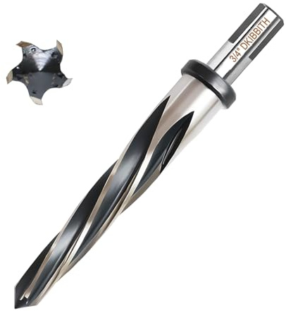 3/4” Bridge Construction Reamer Drill Bit, M2 HSS Taper Chucking Reamer for Steel Alloy Metal Wood Plastic, 1/2 Non-Slip Shank, 5-Spiral Flutes Car Reamer, to Align or Enlarge Holes, 19mm