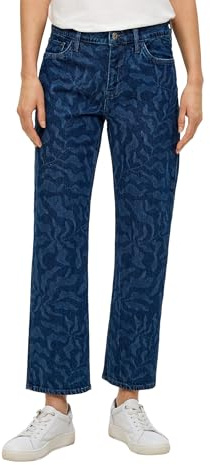 s.Oliver Cropped Jeans Karolin/Regular Fit/Mid Rise/Straight Leg/All-Over-Print / 360° Denim