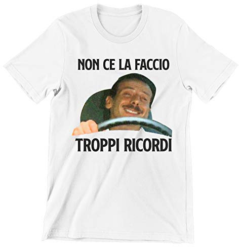 Incidiamo T-Shirt Uomo Film Cult AGG Tre Uomini e Una Gamba Non ce la Faccio, troppi ricordi - Film Cult Italiani- Maglietta Manica Corta Taglia M
