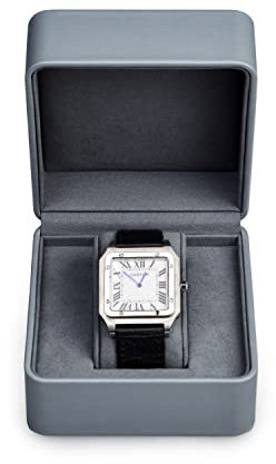 Papten Uhrenbox aus Leder, Uhren Geschenkbox Uhrenkasten Watch Box Uhren Aufbewahrungsbox mit Uhrenkissen (Hellgrau)