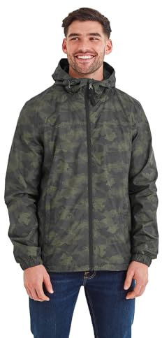 TOG24 Craven Mens Waterproof Packaway Jacket with Bag, Full Length Zip and Adjustable Hood, Breathable, Windproof