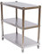 WOLEGM 3 Böden Edelstahl Tisch Arbeitstisch, 80x80x40cm Gastro Schwerlastregal Regal Küchenregal, Bis 50 Kg Belastbar