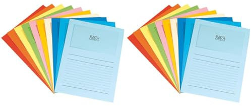 ELCO Ordo Classico Chemise de classement avec fenêtre 120 g/m² Chemise 220 mm x 310 mm, fenêtre 180 mm x 100 mm Boîte de 100 (10 x 10 couleurs assorties) (Import Royaume Uni) (Lot de 2)