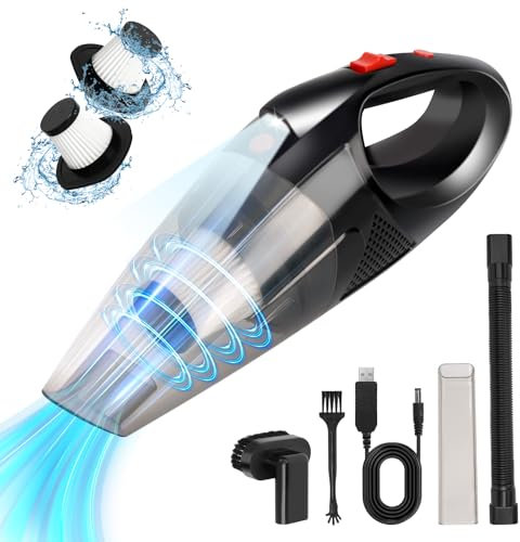 SUPRBIRD Handstaubsauger Akku Kabellos 9000Pa Autostaubsauger Handstaubsauger,mit LED-Licht,mit Waschbar HEPA-Filter,Handstaubsauger Testsieger für Auto, Haus, Tierhaare