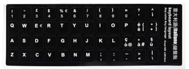 Italian English French Arabic Cangjie Wubi Chinese German Russian Korean Japanese Thai Spanish Hebrew Keyboard Sticker Alphabet Keyboard Layout Sticker For Laptop Desktop Computer (Italian)