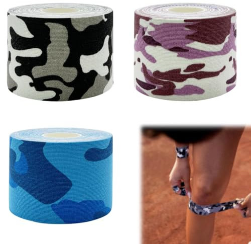 SGERUFZ 3 Rollen Kinesiotapes, Kinesiologie Tape, Wasserfestes Kinesio Tape und Sporttape für Sport, Muskeln, Schienbeinschienen, Knöchel, Knie, Schulter