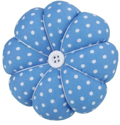 Wrist Pin Cushion Wearable Pumpkin Shape Sewing Pin Cushion for Needlework Sewing (Blue)