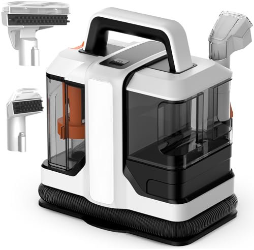 Pet Stain Remover Handheld Steam Cleaner - Powerful Carpet Upholstery Spot Cleaner for Home, Area Rugs, Couch, Car with 2 Brush Head and Suction