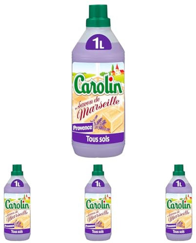 Carolin Nettoyant Sols au Savon de Marseille Parfum Fraîcheur Provence 1 L (Lot de 4)