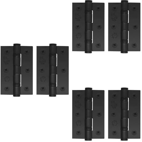 EAI Black Door Hinges | 3 Inch / 76mm Matt Black Internal Fire Door Hinges | 3 Pairs