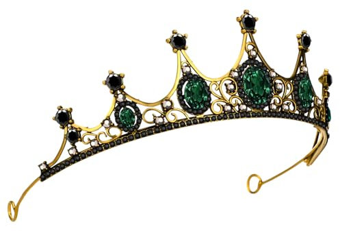 FOYTOKI Barocke Grüne Kristall Aus Legierung Vintage Brautkrone Eleganter Haarschmuck Für Hochzeiten Verlobungen Und Partys Stilvolles Accessoire Für Damen