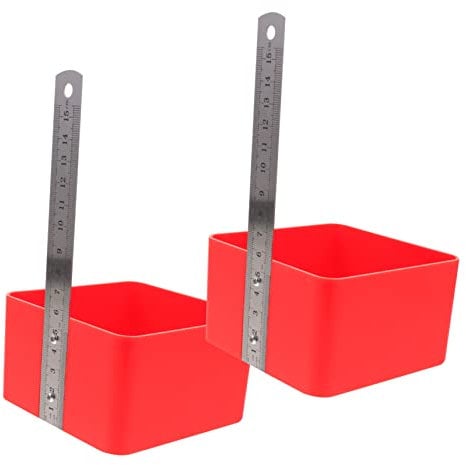 DOITOOL 2pcs Box Spirit Level Ruler Box Square Plate for Level Self Leveling Cement Kit Plier Meter Stick Plate for Tools Floor Construction Gadgets Wall Level Grout Machinist Plastic Red