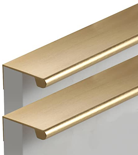 Gold Hidden Furniture Pull Handles 2 Pack Extra Long Aluminum Alloy Wardrobe Door Handles for Kitchen Cupboard Drawer 120mm Length