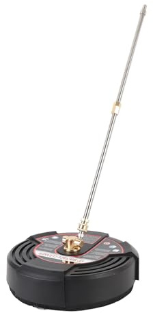13 Inch Pressure Washer Surfaces Cleaner, 2500PSI Stainless Steel Surfaces Cleaner with 1/4 Inch Quick Connect and 2 Extension Wands Power Washer Attachment for Concrete, Driveway