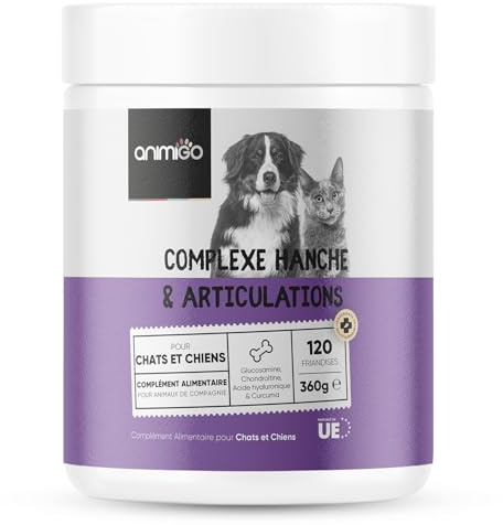 Hüft- & Gelenk Komplex - 120 Kausnacks - Soft Chews mit MSM, Kurkuma, Glucosamin, Hyaluronsäure & Chondroitin - Hundeleckerli & Katzen Leckerli - Alternative zu Gelenktabletten Hund - animigo