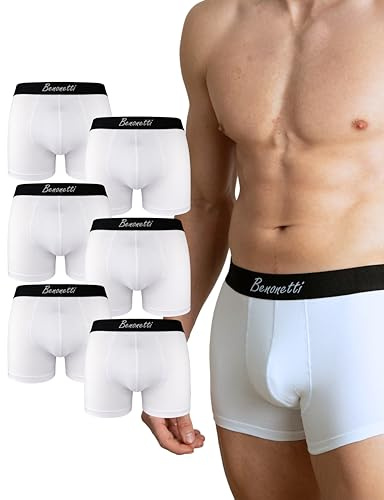 Benonetti Herren Boxershorts 6er Pack aus Baumwolle – hochwertige Stoffqualität, weiche Nähte, elastischer Komfortbund, atmungsaktiv & dauerhaft formstabil für jeden Tag