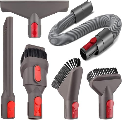 6 Piezas Accesorios Aspiradora para Dyson Que Incluye 3 Cepillos y 2 Boquillas, Repuestos para Dyson V7, V8, V10, V11 y V15, Recambios para Dyson