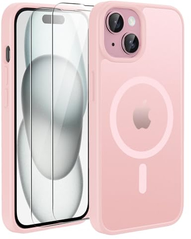 TQIAHF Cover Custodia Magnetica per iPhone 15, Rosa