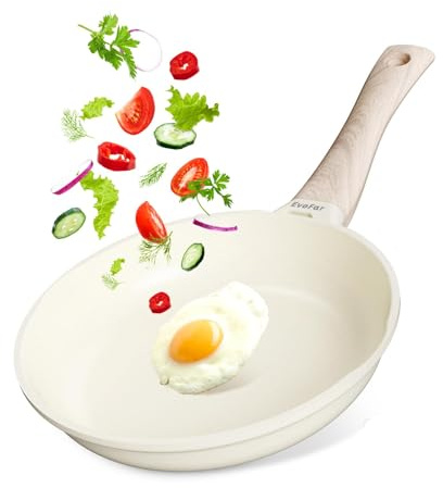 EvoFar Poêle à Frire 28 cm Antiadhésive, Tous Feux dont Induction | Revêtement Granit, Poêle à Omelette Sans PFOA
