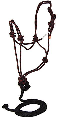 Hamilton Durchschnittliche Halfter für Erwachsene: Poly-Rope-Material, Passend für Pferde, Schwarz/Weinrot