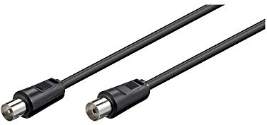 Goobay 11722 Cavetto Coassiale Antenna Coax 9.5 mm (<70 dB), Schermatura Doppia, Nero, 2.5 m Lunghezza del Cavo