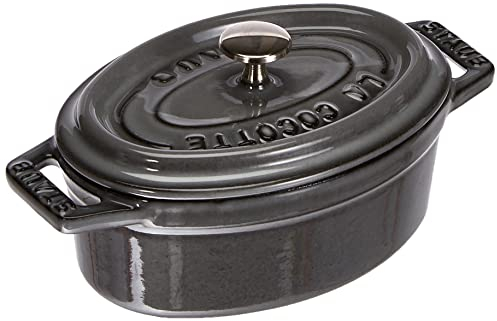 STAUB Cast Iron Oval Mini Cocotte 11 cm Graphite Grey