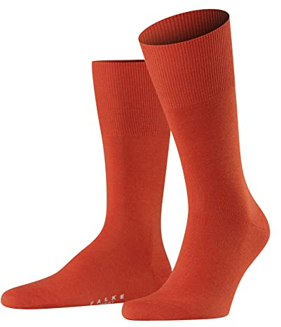 FALKE Herren Socken Airport M So Wolle Baumwolle einfarbig 1 Paar, Orange Red Clay 8095, 41-42