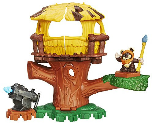 Star Wars Playskool Galaxy Heroes – Aventure sur Endor – Décor + Mini Figurine Ewok