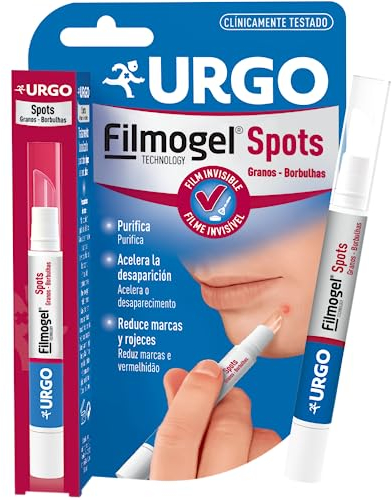 Urgo - Spots Filmogel - Acelera la desaparición de granos - Forma un film invisible, purifica la piel, y evita marcas - Stick de 2ml, 150 aplicaciones