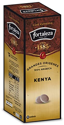 Café FORTALEZA - Cápsulas de Café Kenya sistema ESE 44 - Pack 1 x 25 - Total 25 unidosis, 25 unidad, 25