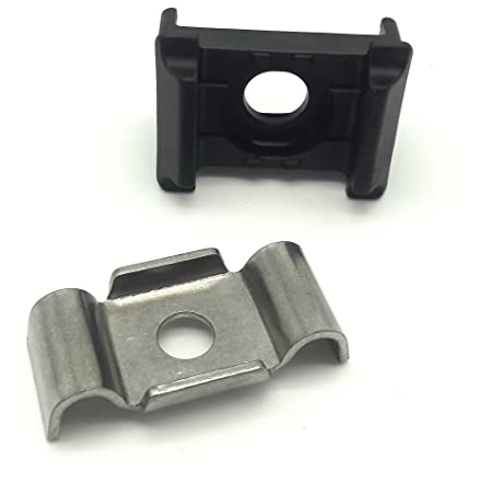 20x Befestigungset Klemmlasche + Auflagebock Halter Doppelstab Mattenzaun schwarz Normal