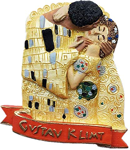 3D Kuss berühmtes Gemälde von Gustav Klimt Wien Österreich Kühlschrank Magnet Souvenir Aufkleber Home & Kitchen Dekoration Österreich Wien Kühlschrank Magnet