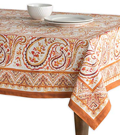 Maison d' Hermine Palatial Paisley 100% Baumwolle Tischdecke für Küche | Abendessen | Tischplatte | Dekoration Parteien | Hochzeiten | Thanksgiving/Weihnachten (Rechteck, 160cm x 220cm)