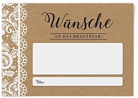 DeinWeddingshop Ballonflugkarten zur Hochzeit 50 Stück, extra leichte Postkarten für langen Flug, Platz für Glückwünsche (Vintage Spitzen)